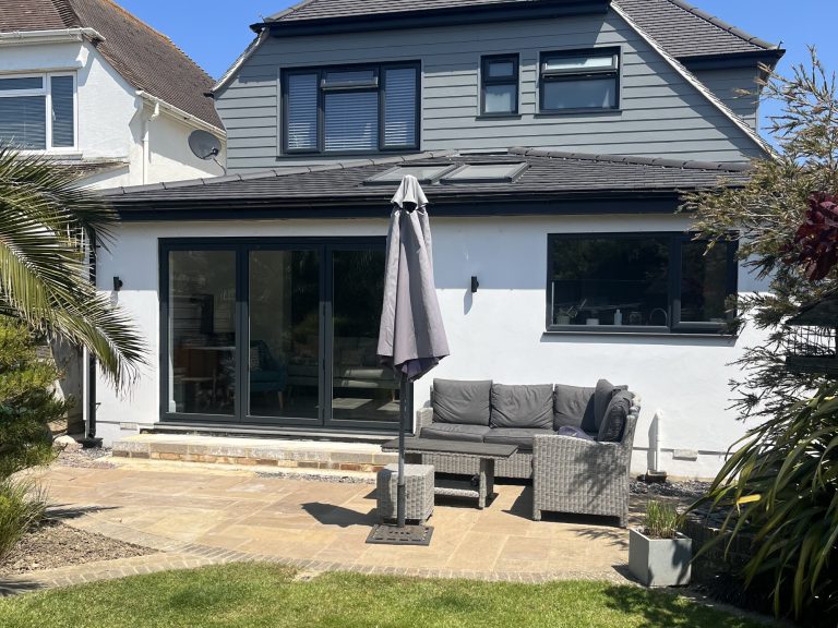 House extension and patio.