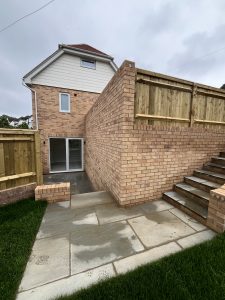 Back garden brickwork.