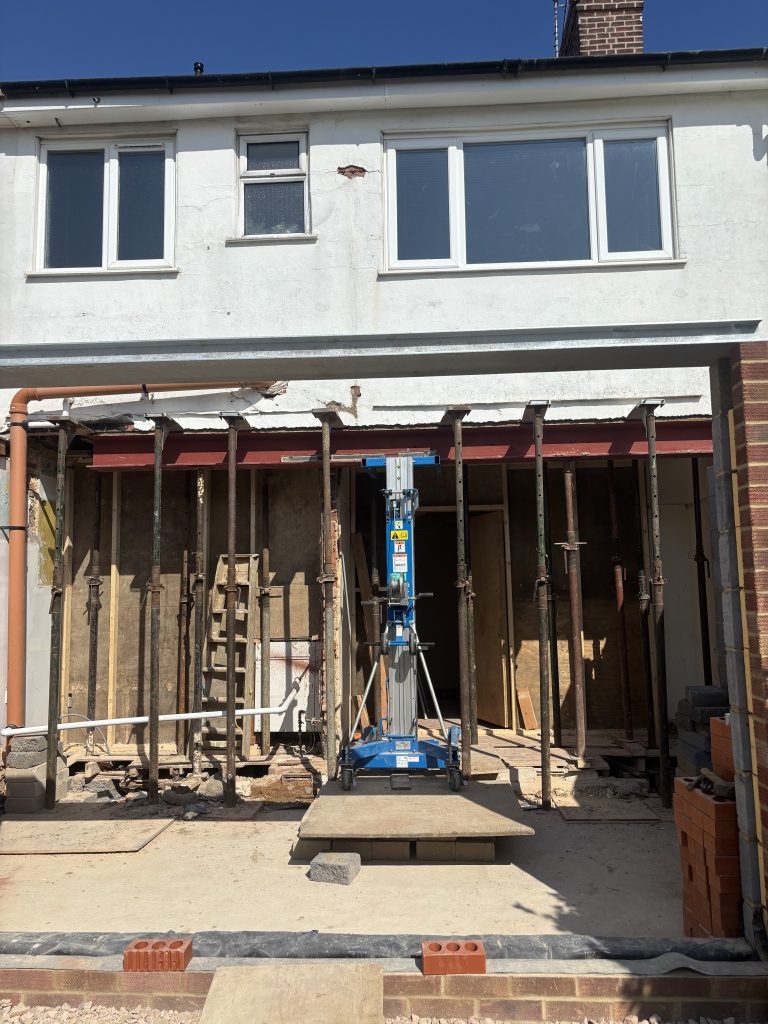 RSJ with scaffolding.