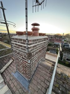 Repointing chimney.