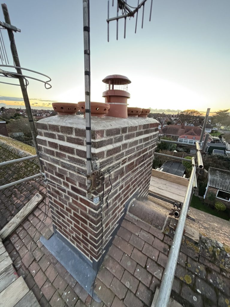Repointing chimney.