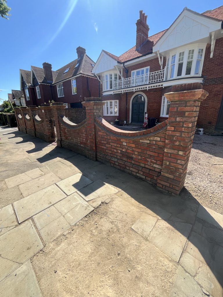 Brickwork in front garden.