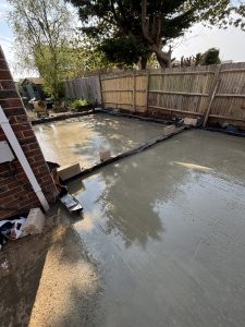 Building foundations in the back garden.