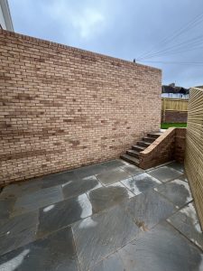 Outdoor brick wall.